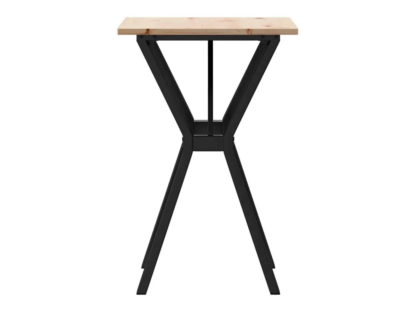 Mesa de comedor marco Y madera maciza pino y acero 50x50x75 cm