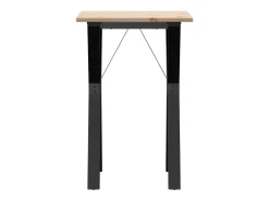 Mesa de comedor marco Y madera maciza pino y acero 50x50x75 cm