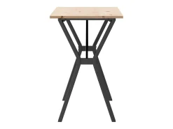 Mesa de comedor marco Y madera maciza pino y hierro 100x50x75cm