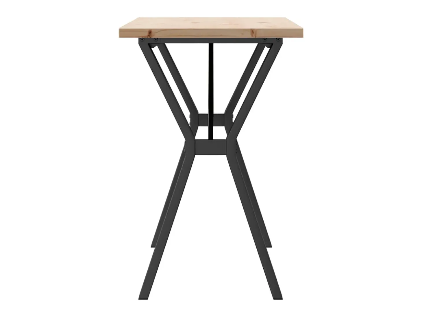 Mesa de comedor marco Y madera maciza pino acero 100x50x75,5 cm