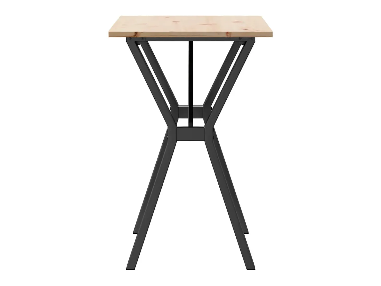 Mesa de comedor marco Y madera maciza pino y hierro 80x50x75 cm ES240799