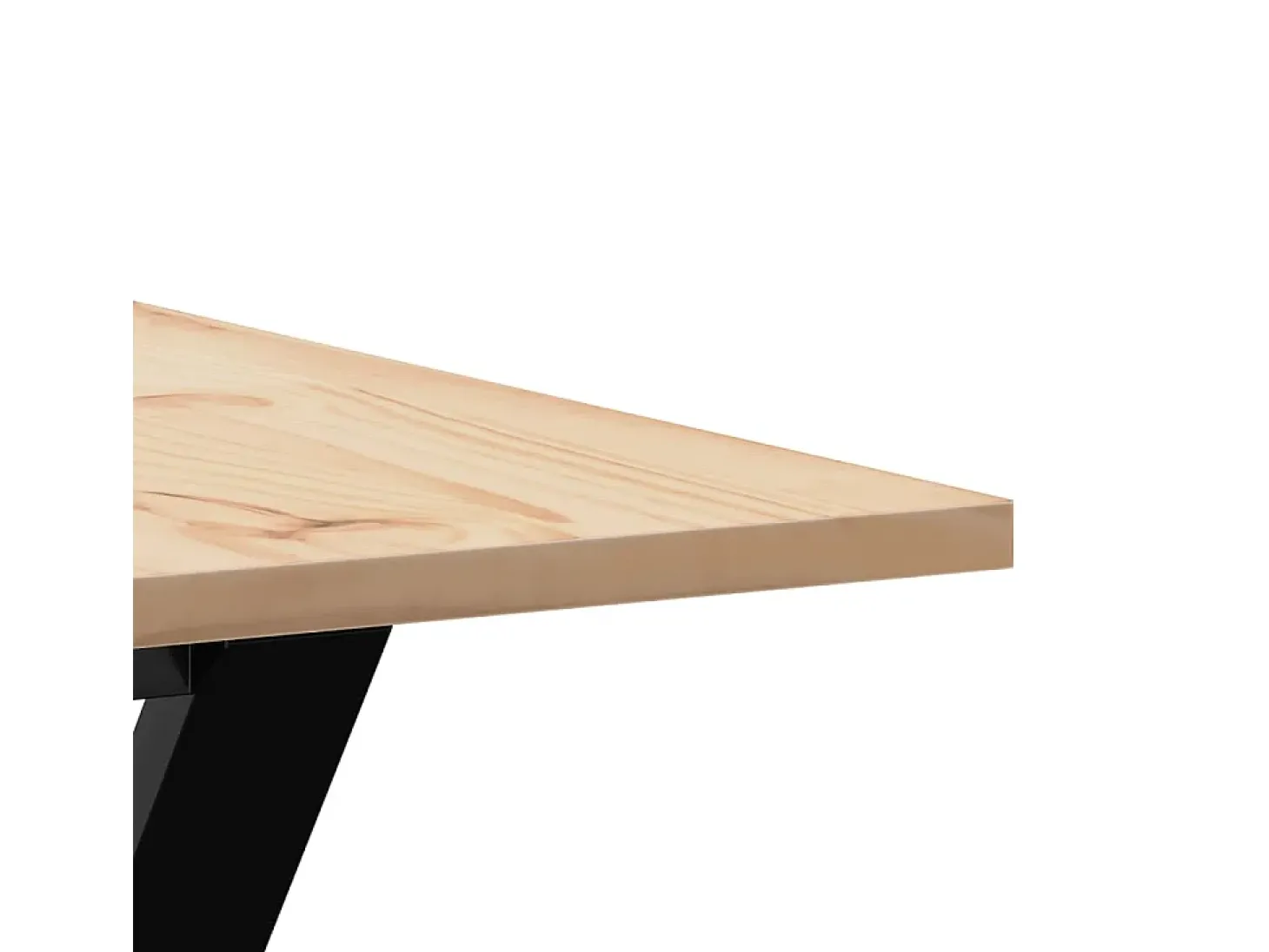 Mesa de comedor marco Y madera maciza pino y hierro 80x80x75 cm