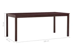 Mesa de comedor Marrón oscuro 180x90x73 cm Madera de pino