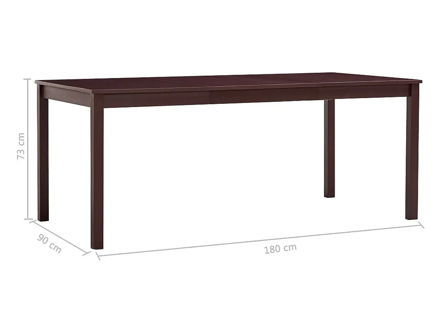 Mesa de comedor Marrón oscuro 180x90x73 cm Madera de pino