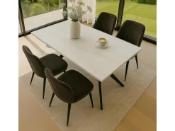 Mesa de comedor MCW-O58, blanco