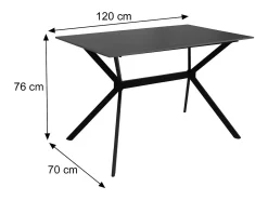 Mesa de comedor MCW-O58, negro-dorado