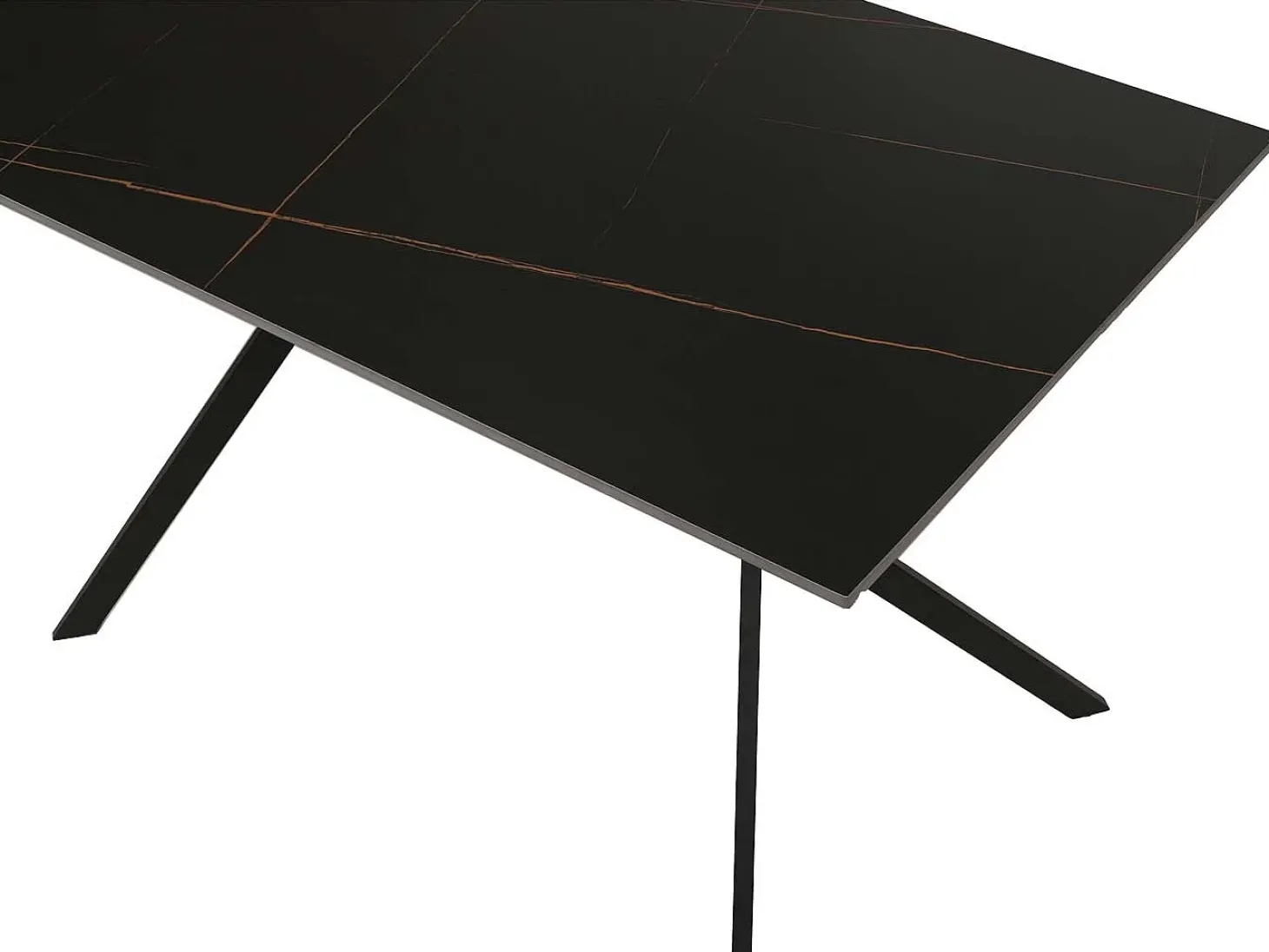 Mesa de comedor MCW-O58, negro-dorado