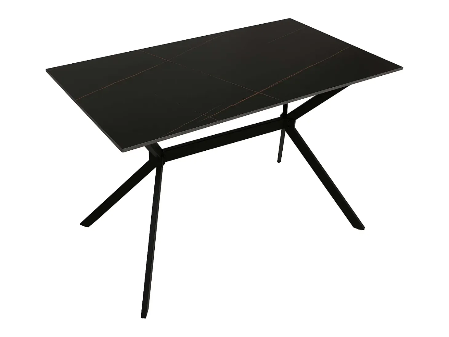 Mesa de comedor MCW-O58, negro-dorado