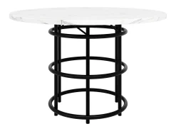 Mesa de comedor moderna - Mesa de comedor redonda con patas de bucle negras - Tablero de MDF - Para comedor y sala de estar