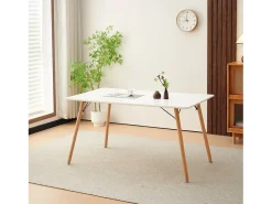 Mesa de Comedor Moderna Escandinava EGGREE Blanco 140x80x73.5 cm