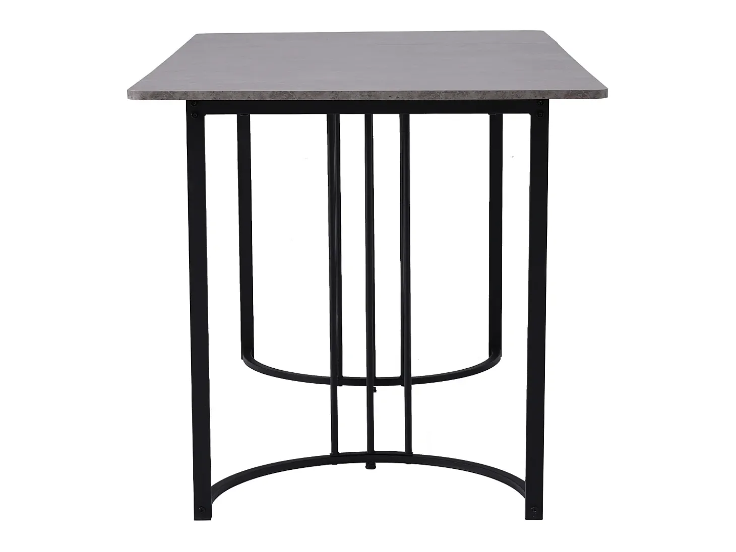 Mesa de comedor moderna 140x80cm, MDF blanco con patas de metal negro, tablero de mármol (140x80x75 cm)