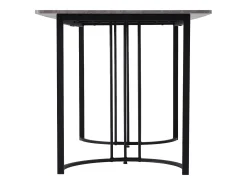 Mesa de comedor moderna 140x80cm, MDF blanco con patas de metal negro, tablero de mármol (140x80x75 cm)