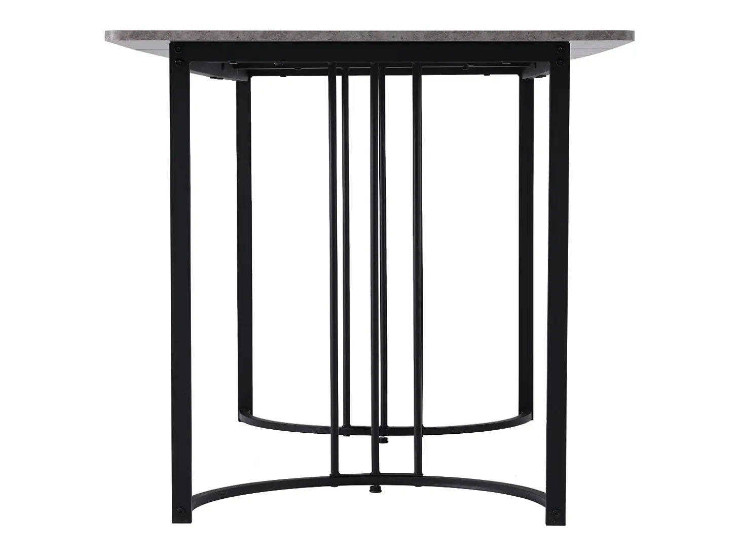 Mesa de comedor moderna 140x80cm, MDF blanco con patas de metal negro, tablero de mármol (140x80x75 cm)