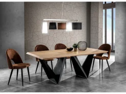 Mesa de comedor moderna 200x100 cm con base geométrica para 8 personas Dabliu