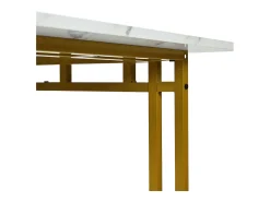 Mesa de comedor moderna y lujosa para 6 personas - Estructura de metal resistente - Madera - Dorada (120 x 70 cm)