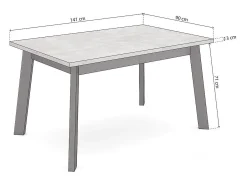 Mesa de comedor Naira 140 Cemento Negro