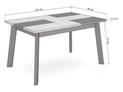 Mesa de comedor Naira 140 Negro Cemento Negro