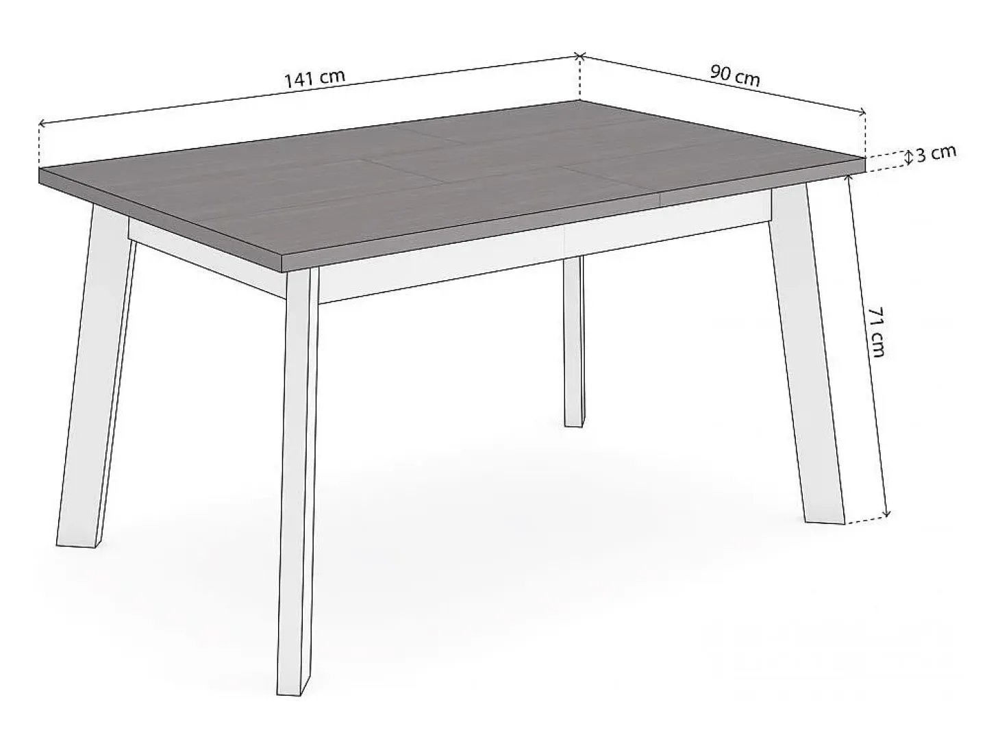 Mesa de comedor Naira 140 Negro Blanco