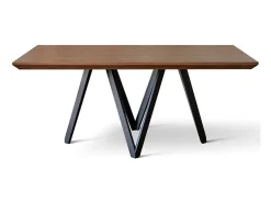 Mesa de comedor Namika de madera de nogal con patas de metal negro 180 cm