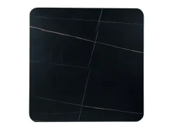 Mesa de comedor negra de 80 cm con tapa de cerámica y base de metal Sasha II
