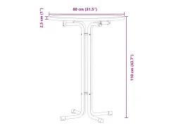 Mesa de comedor negra Ø80x110 cm de madera contrachapada y acero