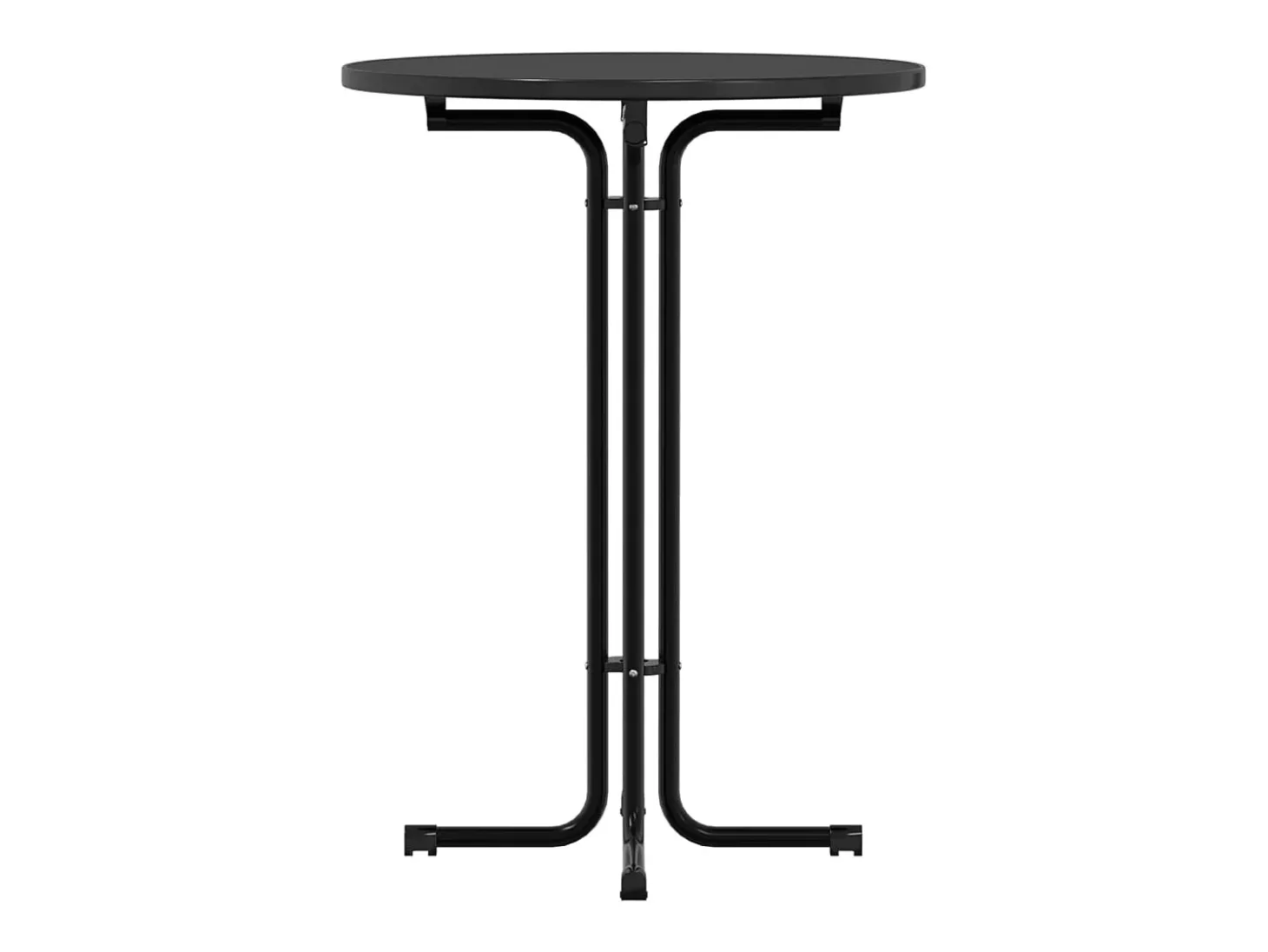Mesa de comedor negra Ø80x110 cm de madera contrachapada y acero