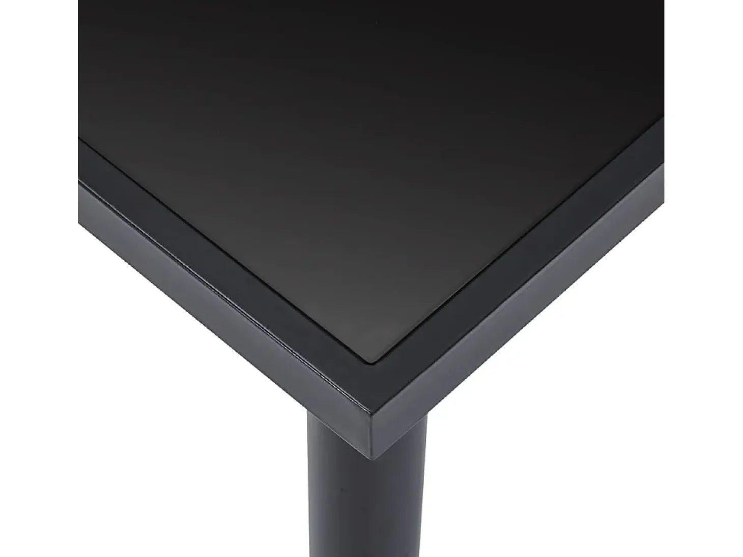 Mesa de comedor negra 160x80x75 cm Cristal templado
