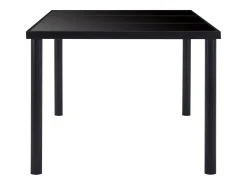 Mesa de comedor negra 160x80x75 cm Cristal templado