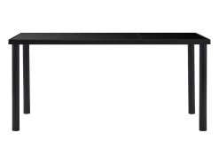 Mesa de comedor negra 160x80x75 cm Cristal templado