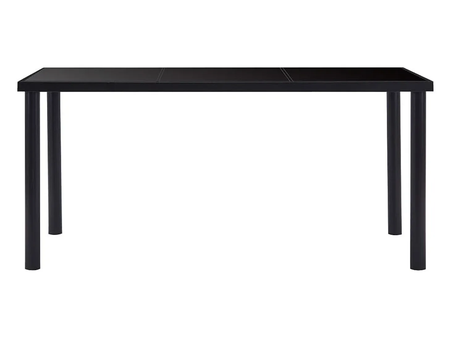 Mesa de comedor negra 160x80x75 cm Cristal templado