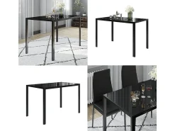 Mesa de comedor negro 120x70x75 grand