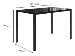 Mesa de comedor negro 120x70x75 grand
