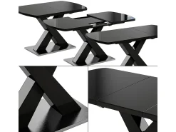Mesa de comedor negro 120x80x76 chinto