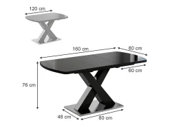 Mesa de comedor negro 120x80x76 chinto
