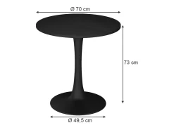 Mesa de comedor negro 70x70x73 carl