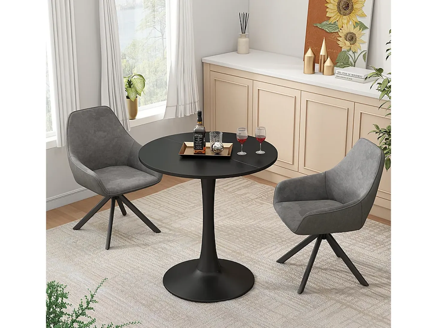 Mesa de comedor negro 70x70x73 carl