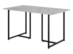 Mesa de comedor negro/mármol-blanco 140x80x75 merido