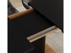 Mesa de comedor negro/roble 120x80x77.4 fenaro
