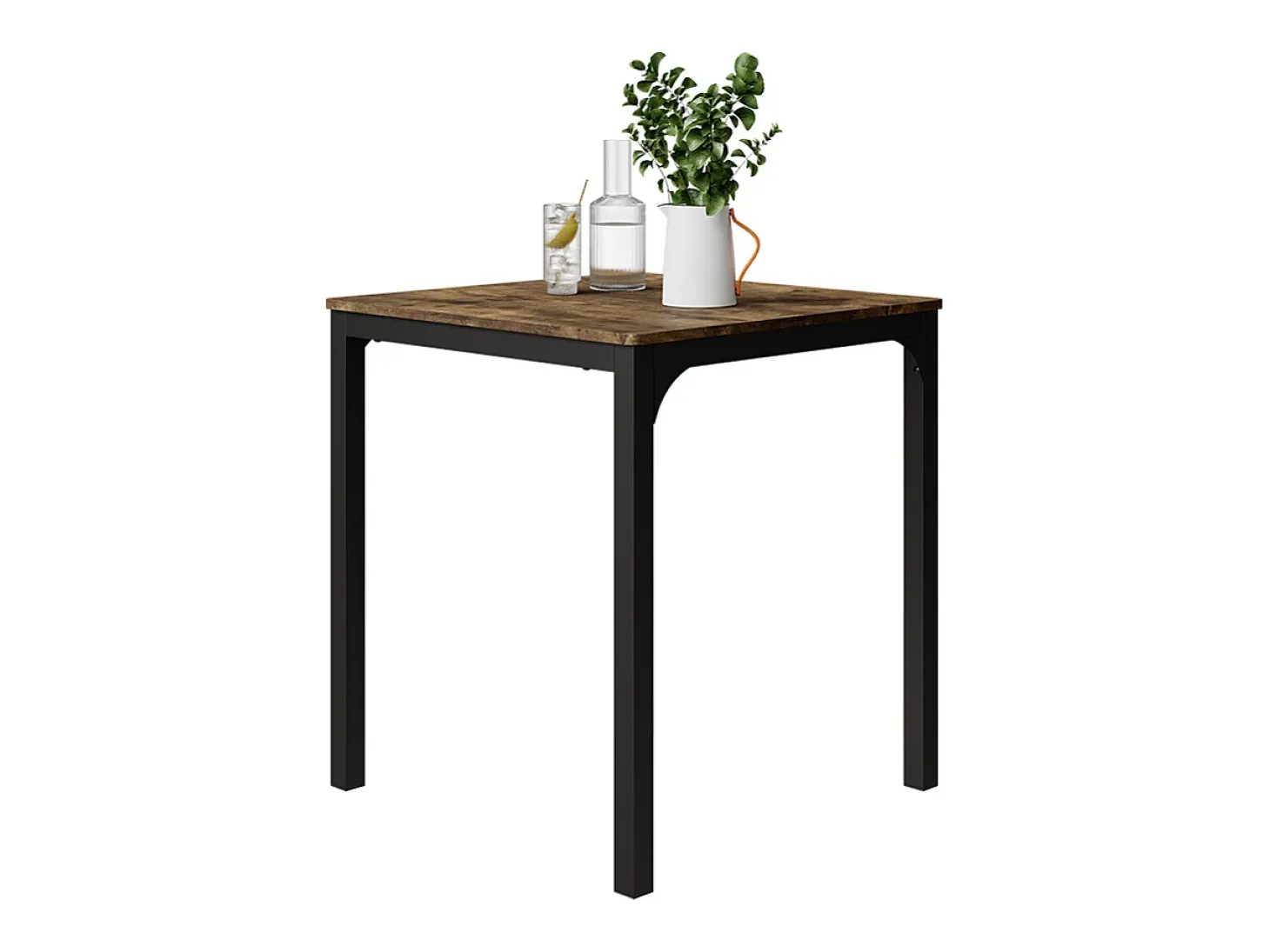 Mesa de comedor negro/roble rústico 70x70x75 fyrk