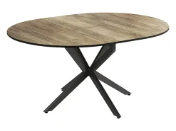 Mesa de comedor negro/roble rústico 120x120x76.5 loyd
