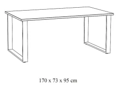 Mesa de comedor NEWTON – 8 personas – Roble dorado y patas de metal – Diseño moderno