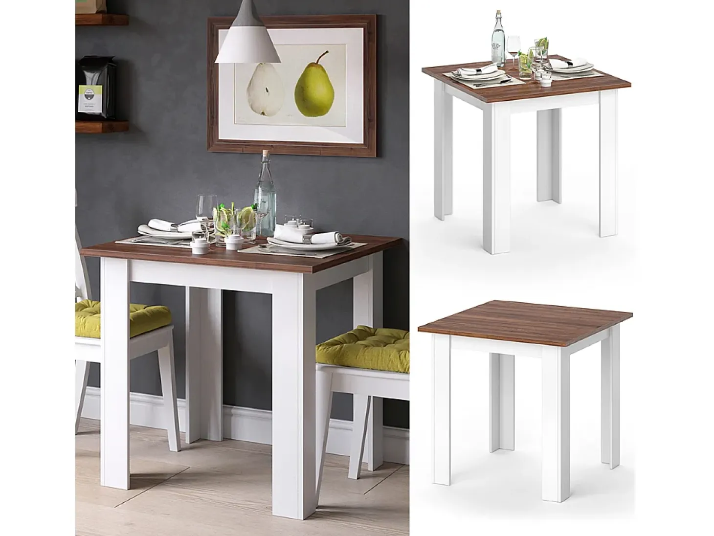 Mesa de comedor nogal 80x80x76.6 karlos