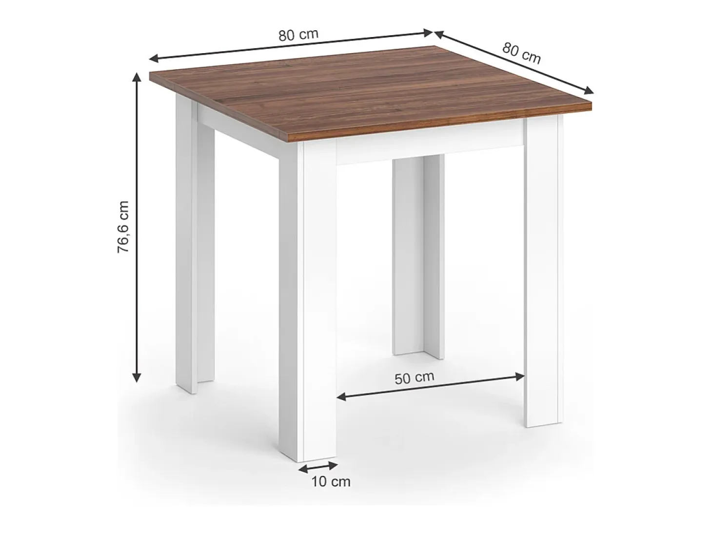 Mesa de comedor nogal 80x80x76.6 karlos