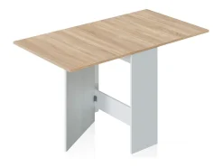 Mesa de comedor Nolix Blanco Artik (Blanco Mate) - Roble Canadian