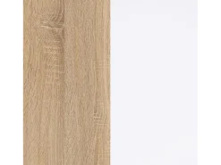 Mesa de comedor Nolix Blanco Artik (Blanco Mate) - Roble Canadian