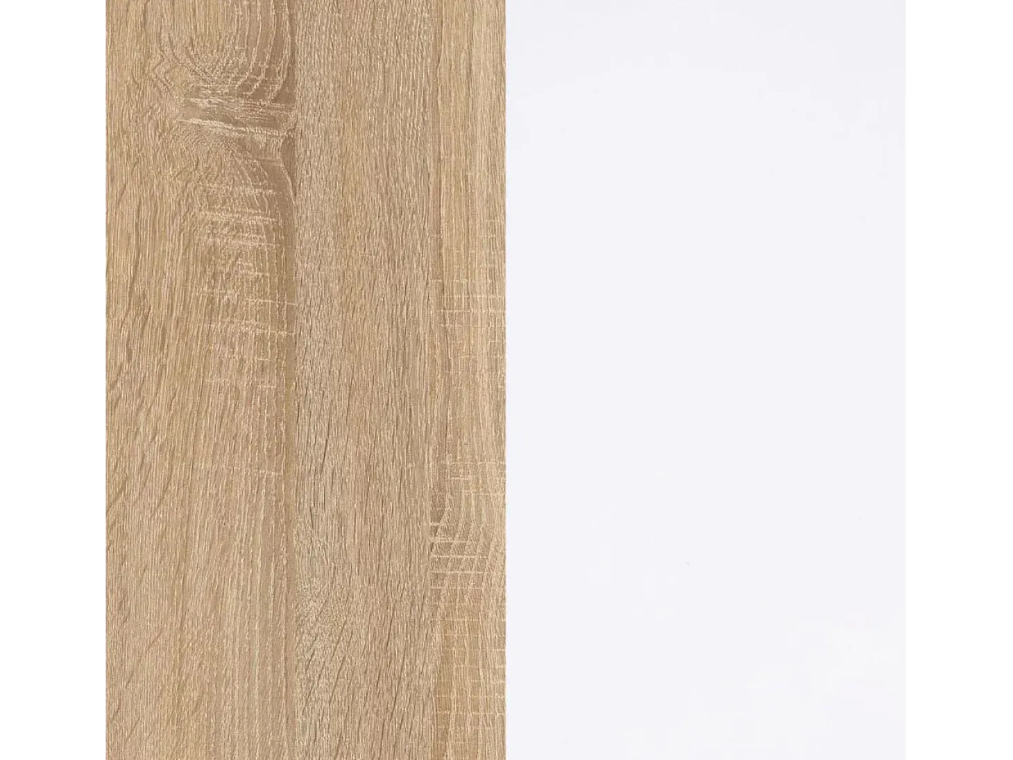 Mesa de comedor Nolix Blanco Artik (Blanco Mate) - Roble Canadian