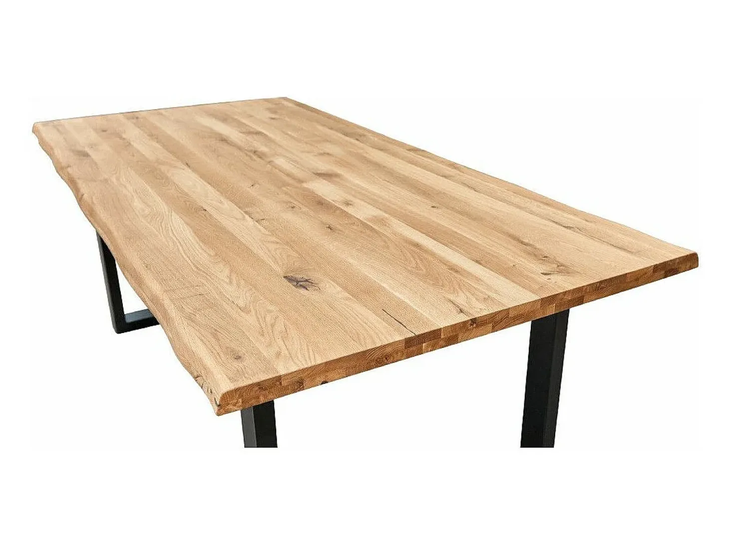 Mesa de comedor nórdica de 75x160x90 cm con sobre de madera y patas metálicas Derby