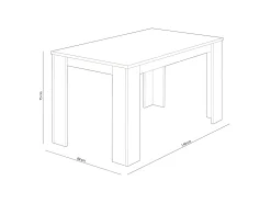 Mesa de Comedor o Cocina Admiral 140x80cm sonoma