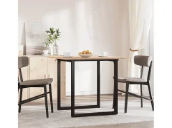 Mesa de comedor O-frame 90x90x75 cm madera maciza de pino acero