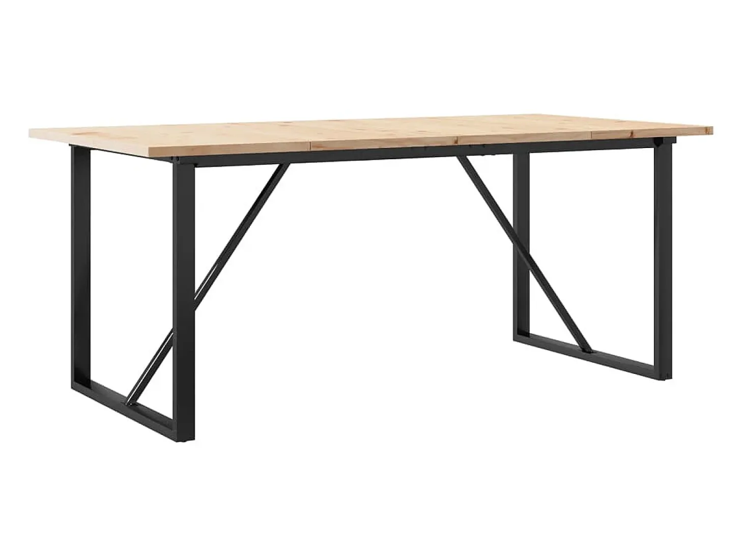 Mesa de comedor O-frame 180x90x75,5 cm madera maciza de pino acero